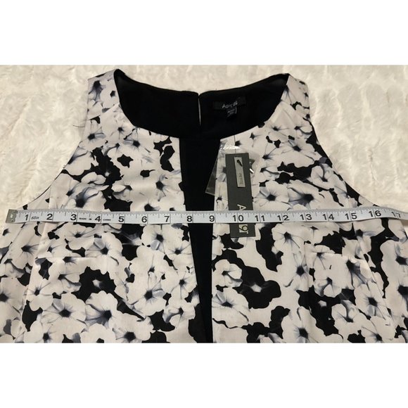 APT. 9 Sleeveless Floral Blouse w/Lining 100% Polyester Women's Size PM (READ) - Picture 10 of 16